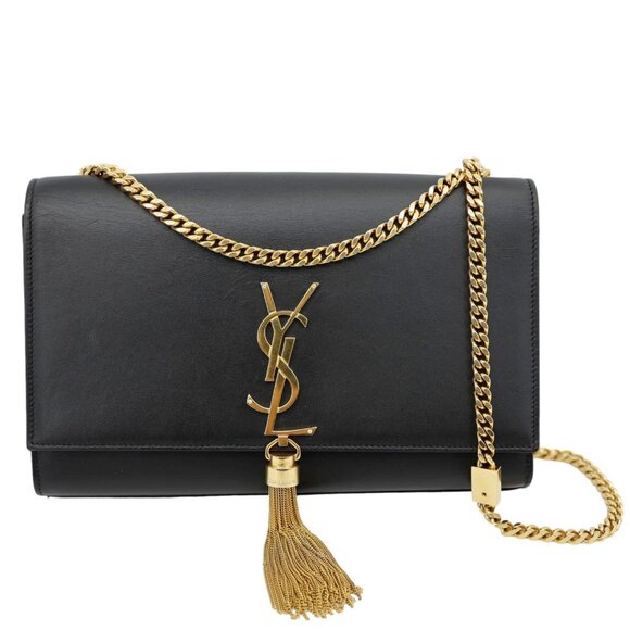 Yves Saint Laurent  Kate Tassel Smooth Calfskin Leather Chain Crossbody Bag Blac - Picture 1 of 11
